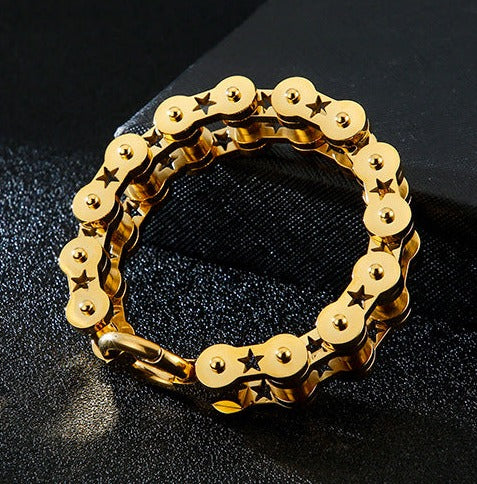 Custom Motor Bike Chain Mens Bracelet 21cm