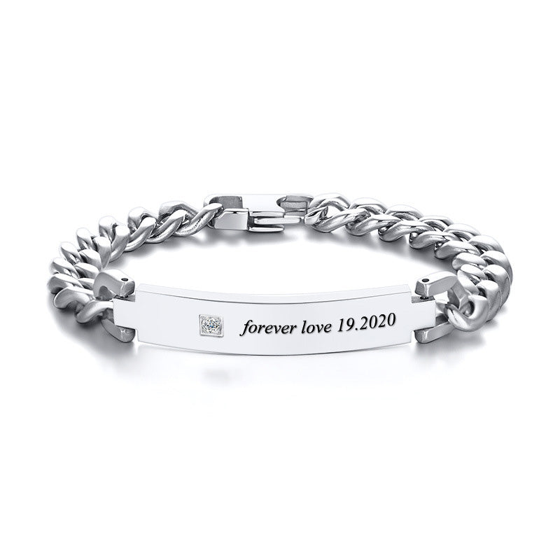 Engraved Mens Promise Bracelet Anniversary Gift