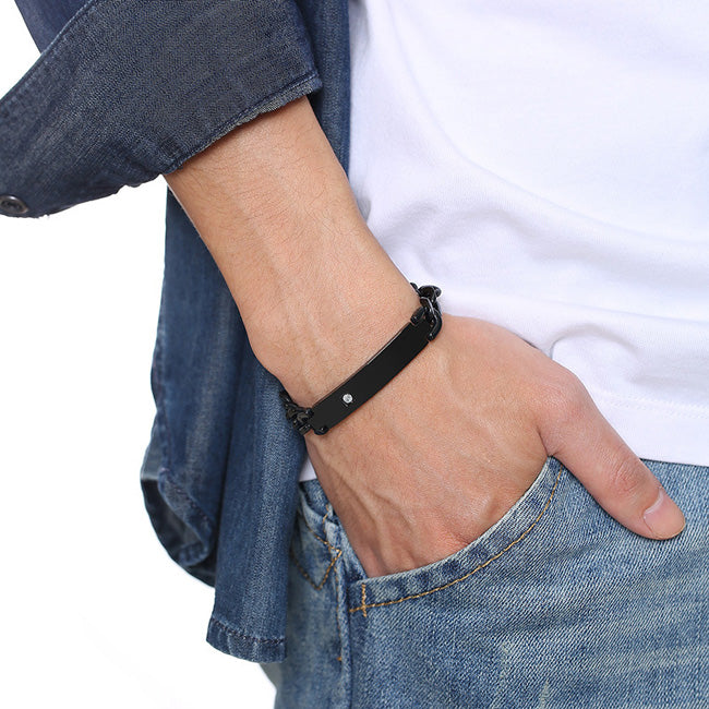 Engraved Mens Promise Bracelet Anniversary Gift