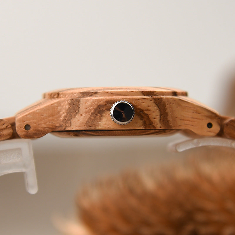 Blank Dial Matching Wood Couple Watch Set