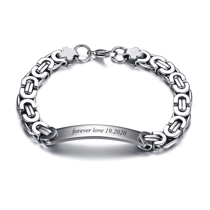 Name Plate Bracelet Anniversary Gift for Husband