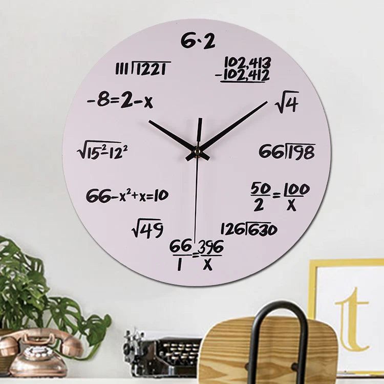 Mathematics Themed Silent Wall Clock – Stylish & Intellectual Design