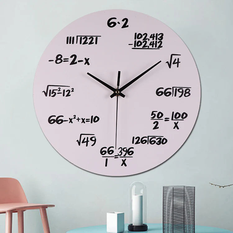 Mathematics Themed Silent Wall Clock – Stylish & Intellectual Design