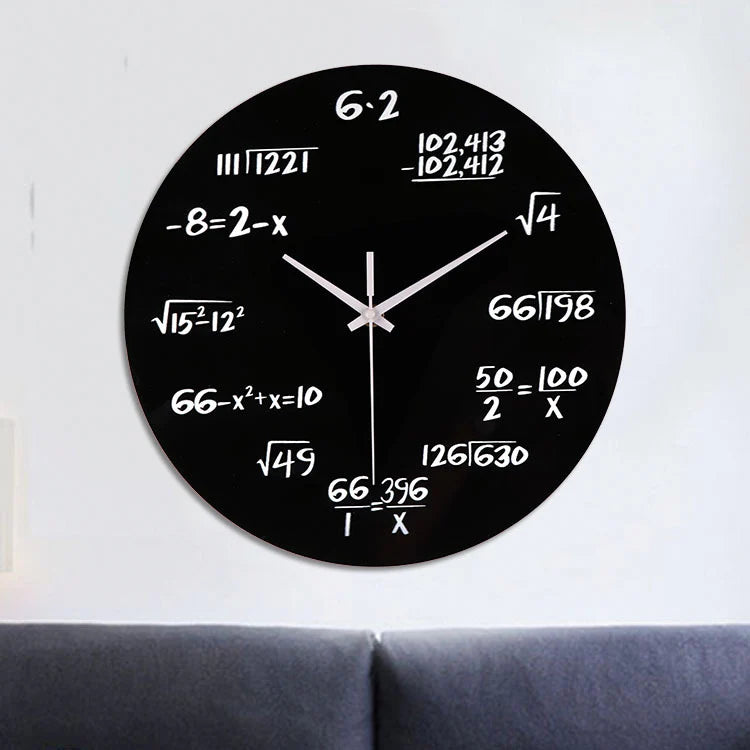 Mathematics Themed Silent Wall Clock – Stylish & Intellectual Design