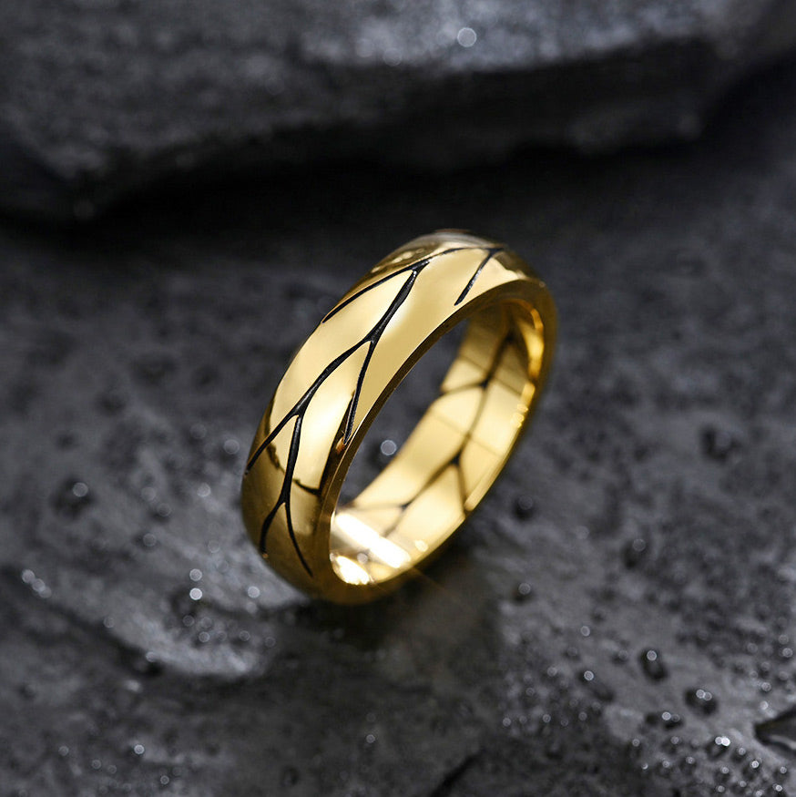 Custom Crack Textured Mens Ring