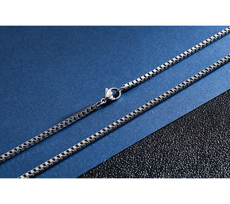 Mens Box Chain Stainless Steel Gift for Boyfriend