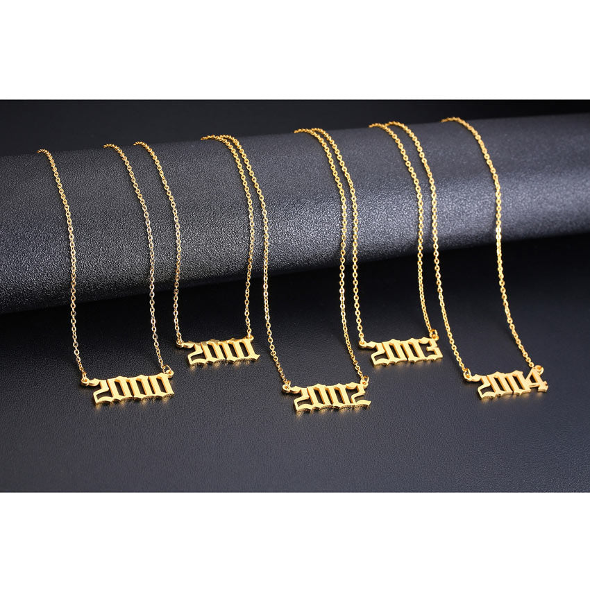 Custom Year Name Necklace
