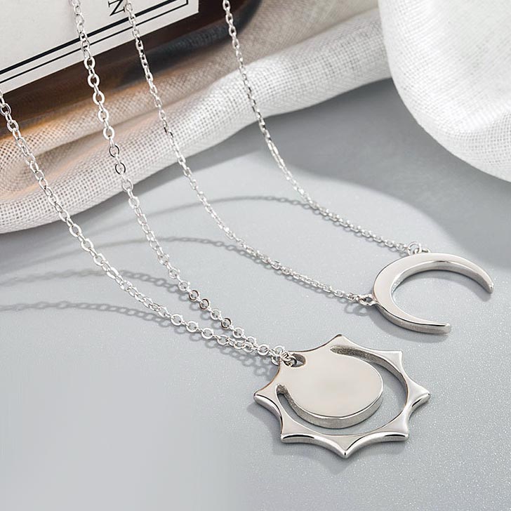 Sun and Moon Promise Necklaces Set for Couples