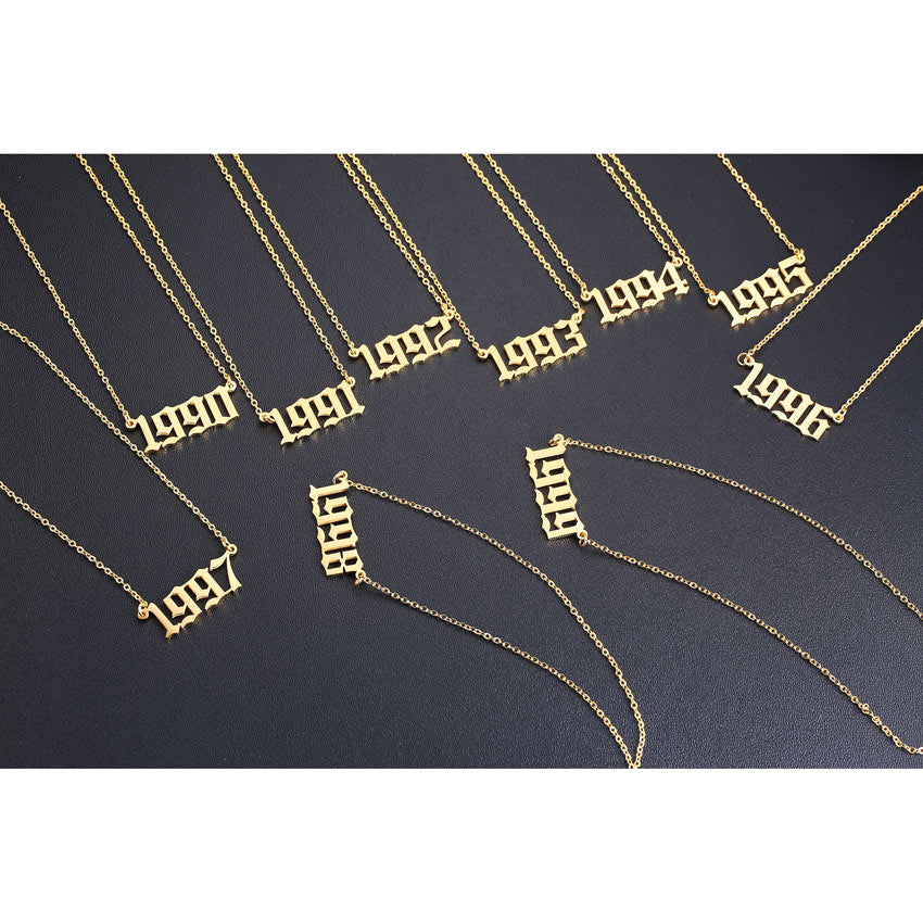 Custom Year Name Necklace