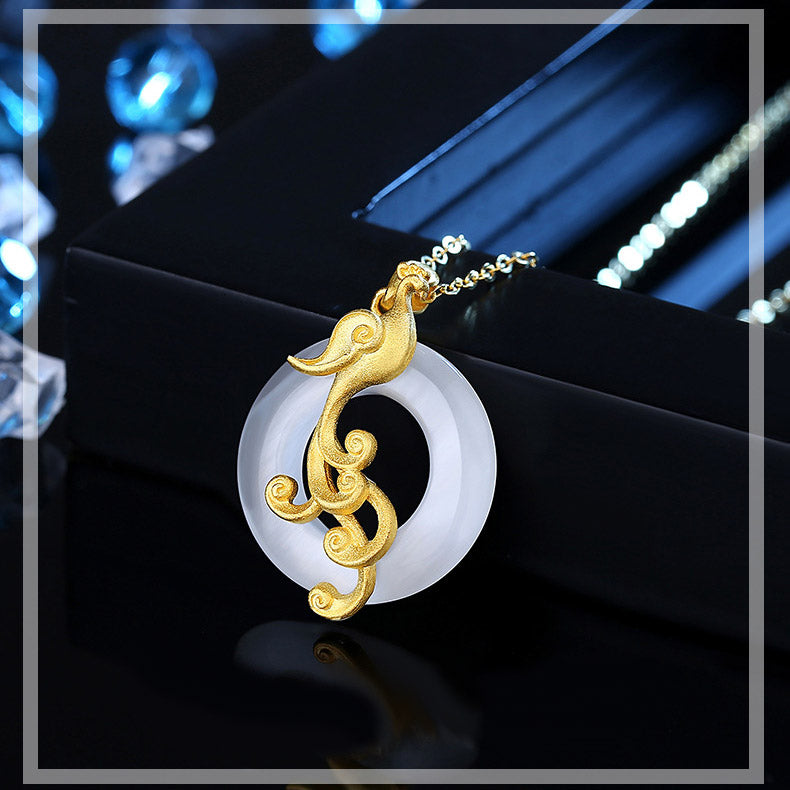 Phoenix and Dragon Couple Necklaces Set