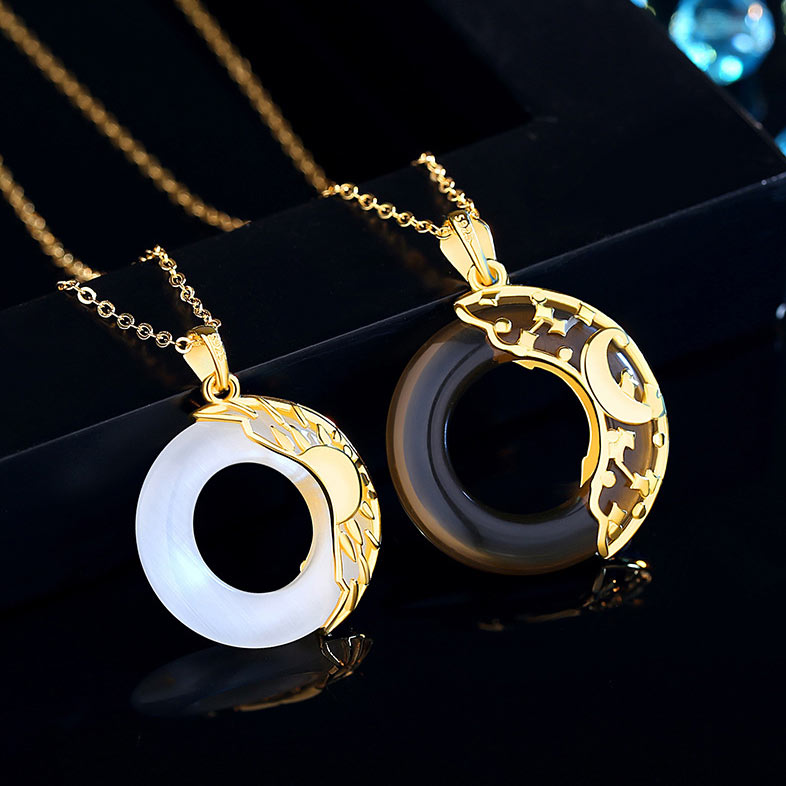 Sun and Moon Friendship Necklaces Set for 2
