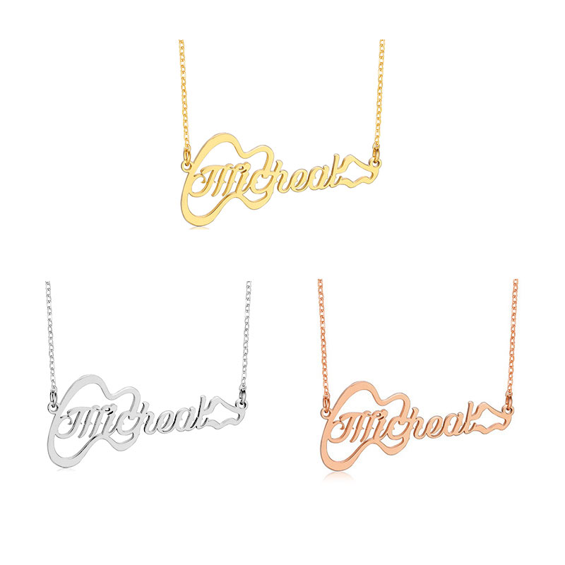 Custom Name Necklace Gift for Guitarist