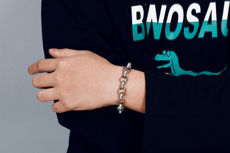 Mens Punk Style Steel Bracelet 23cm