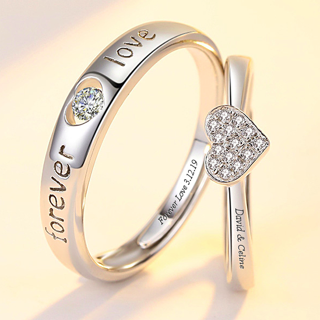 Forever Love Anniversary Rings Gift for Couple