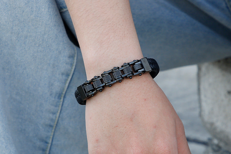 Personalized Mens Bike Chain Bracelet 21.5cm