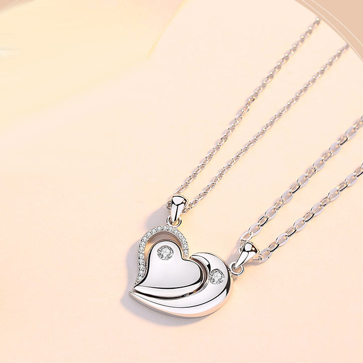 Half Hearts Magnetic Promise Necklaces Set for 2