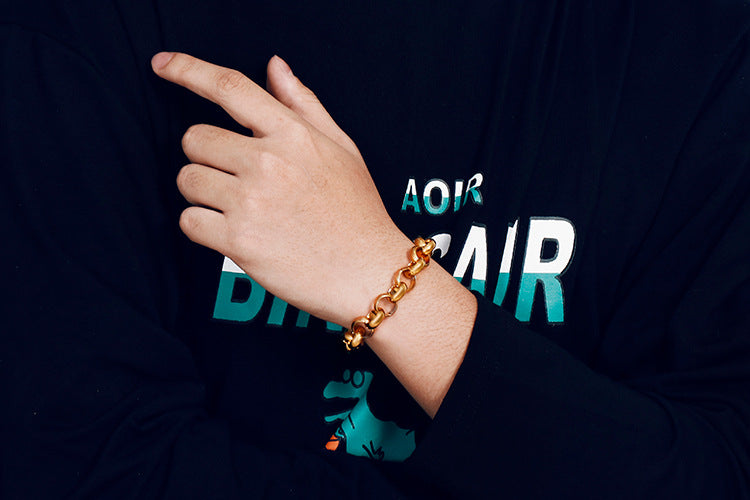 Mens Punk Style Steel Bracelet 23cm
