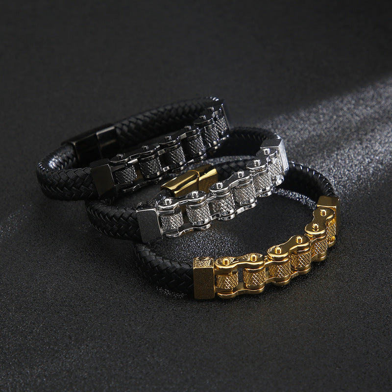 Personalized Mens Bike Chain Bracelet 21.5cm