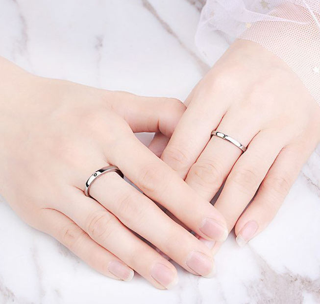 Sun and Moon Couple Rings Jewelry Gift Set (Adjustable Size)
