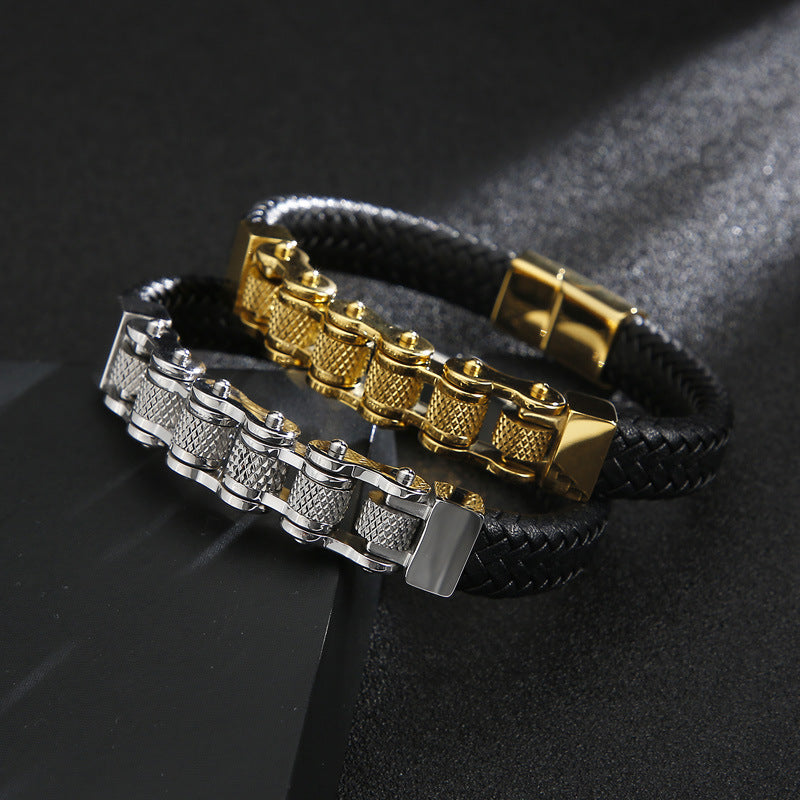 Personalized Mens Bike Chain Bracelet 21.5cm