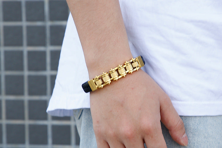 Personalized Mens Bike Chain Bracelet 21.5cm