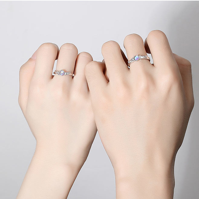 Angel Devil Couple Wedding Bands Set for 2