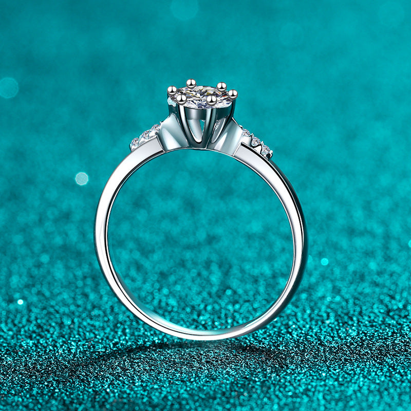 0.24 Carat Moissanite Diamond Floral Ring for Women