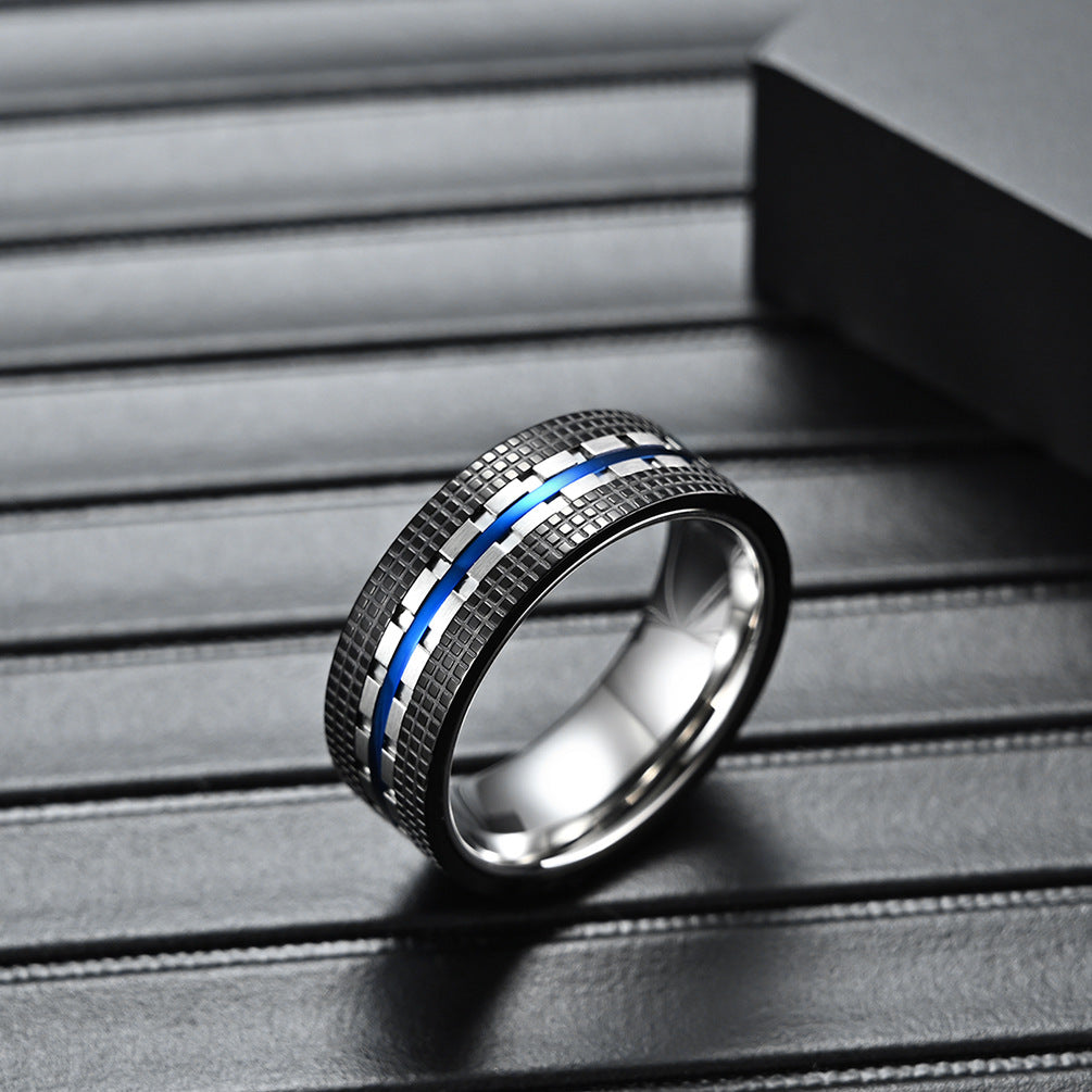 Engravable Mens Fashion Ring Stainless Steel 8mm