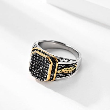 Custom Vintage Mens Fashion Ring Stainless Steel 12mm