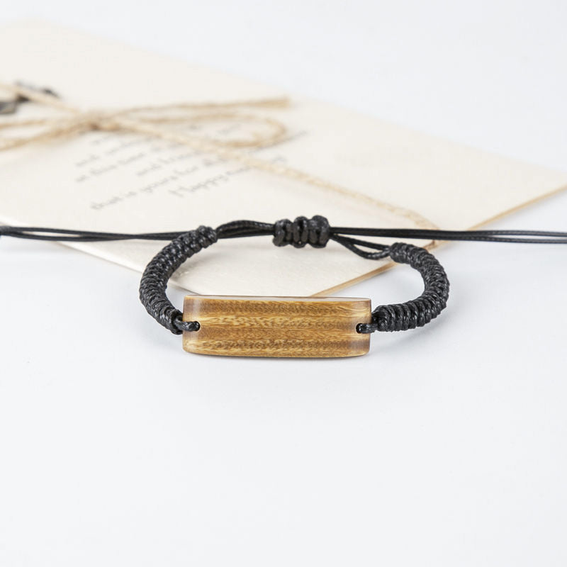 Engraved Wooden Couple Promise Bracelets