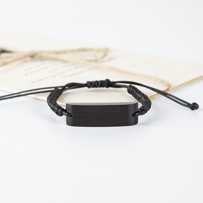 Engraved Wooden Couple Promise Bracelets