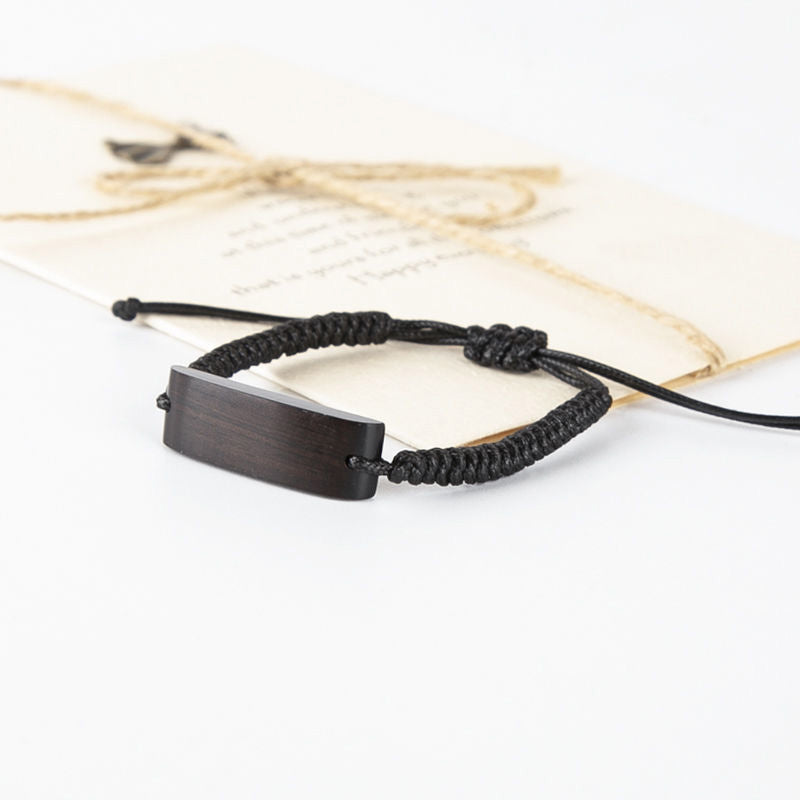 Engraved Wooden Couple Promise Bracelets