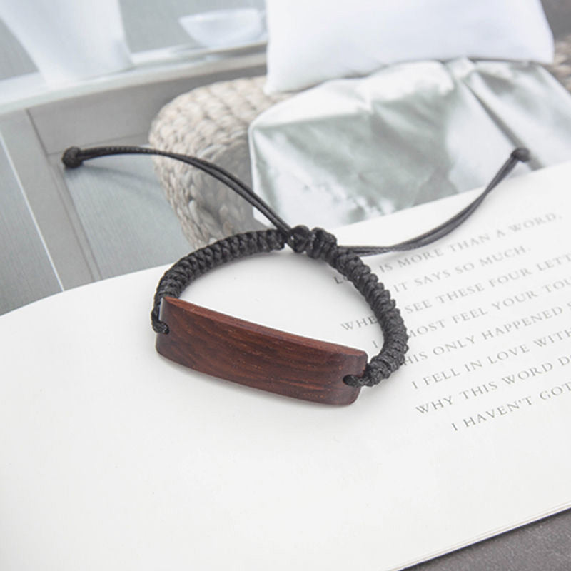 Engraved Wooden Couple Promise Bracelets
