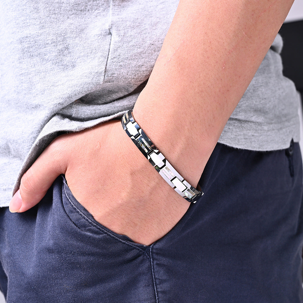 Mens Name Bracelet Tungsten 14cm