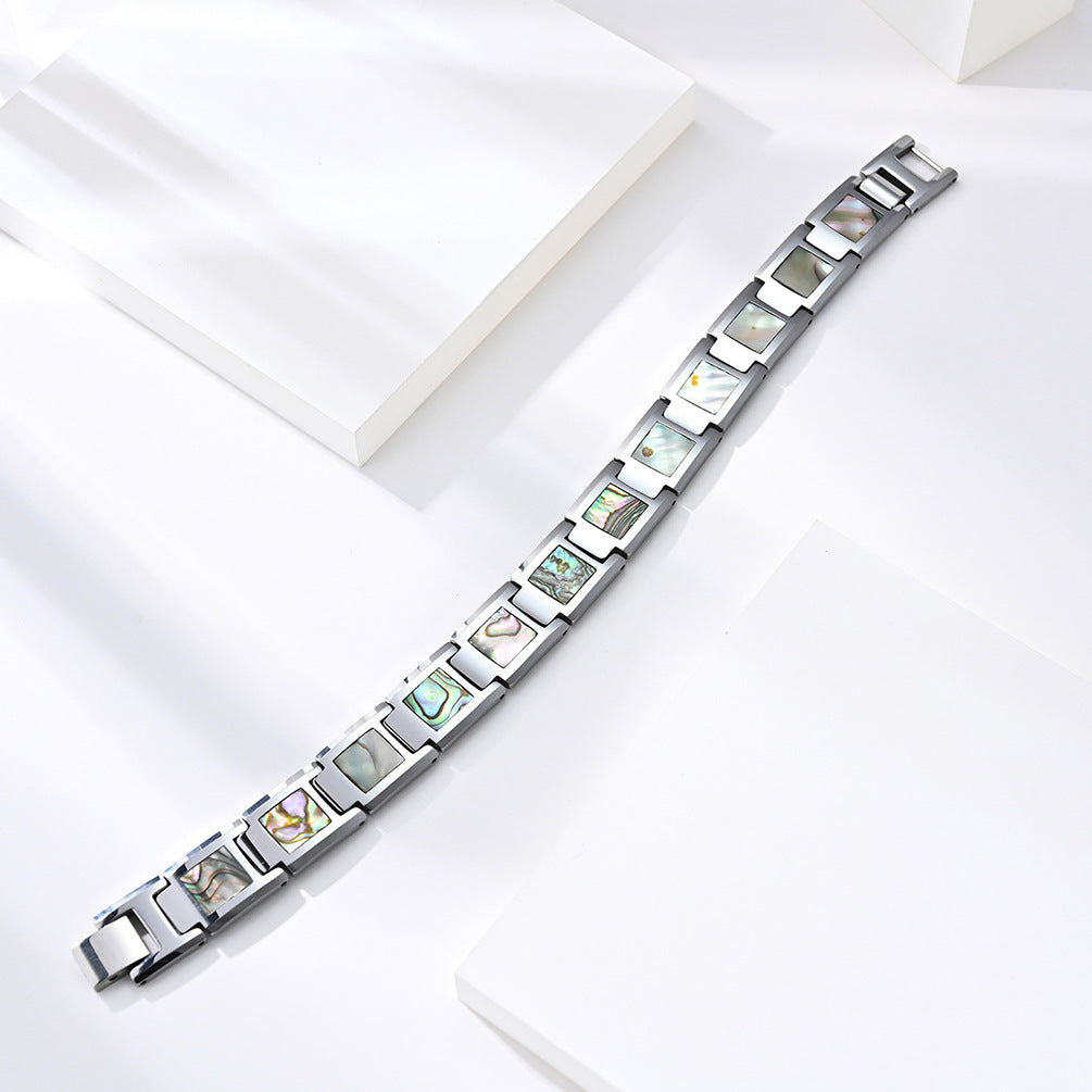 Mens Name Bracelet Magnetic Tungsten 14cm