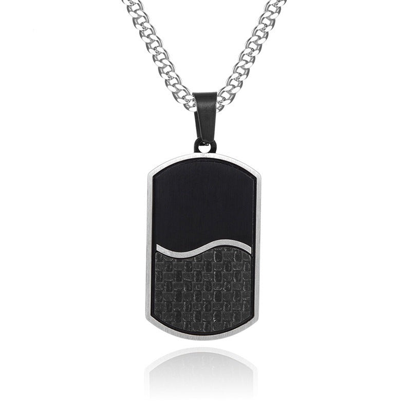 Custom Carbon Fiber Mens Pendant Necklace