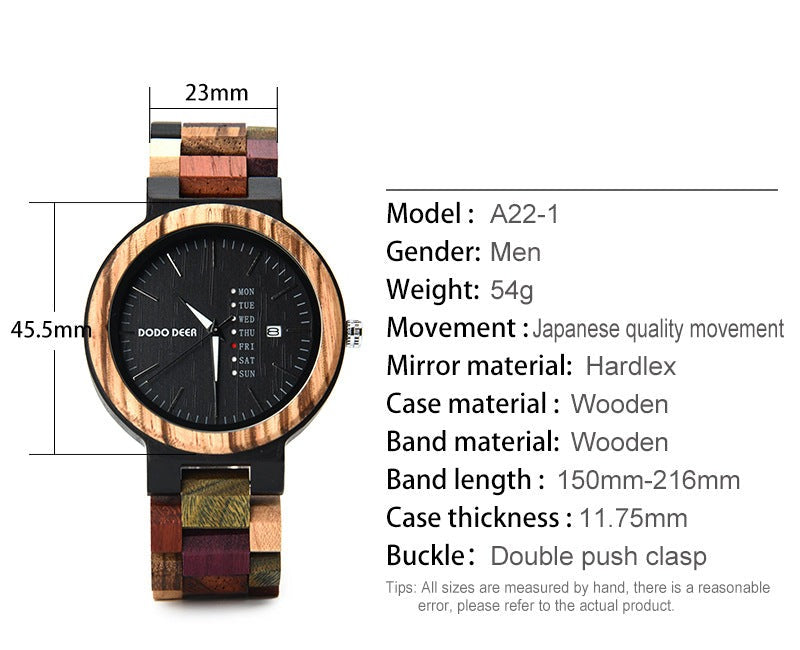 Matching Wood Couple Calendar Watch Set with Custom Engraving