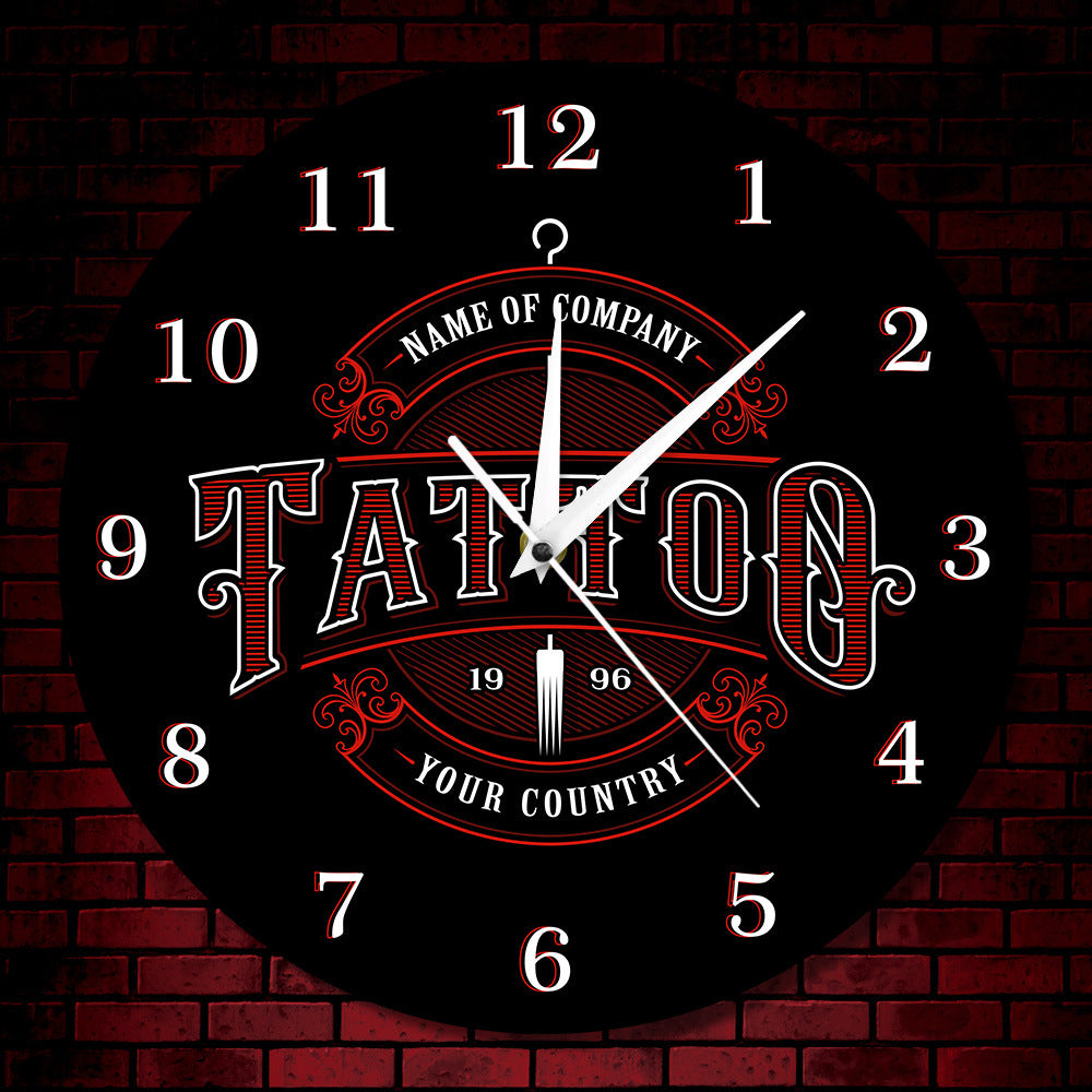 Custom Name Wall Clock Gift for Tattoo Artist