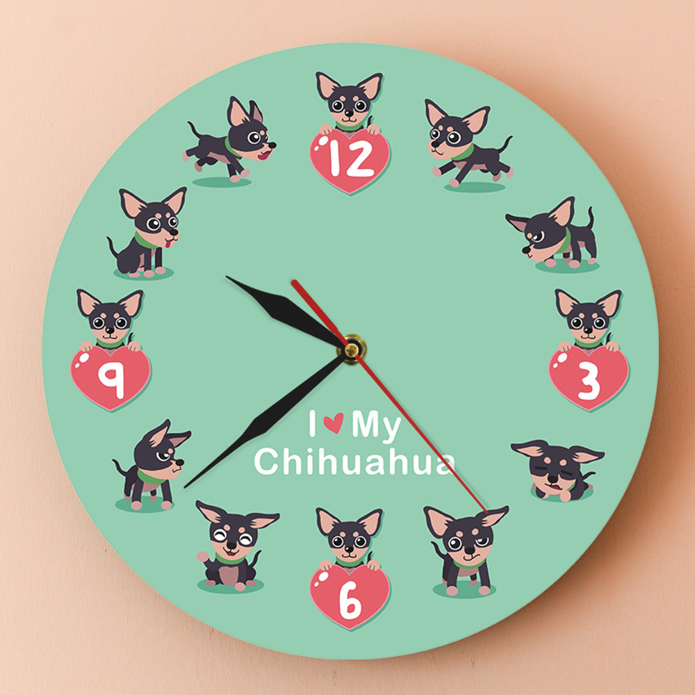 Custom Name Wall Clock Gift for Chihuahua Owner