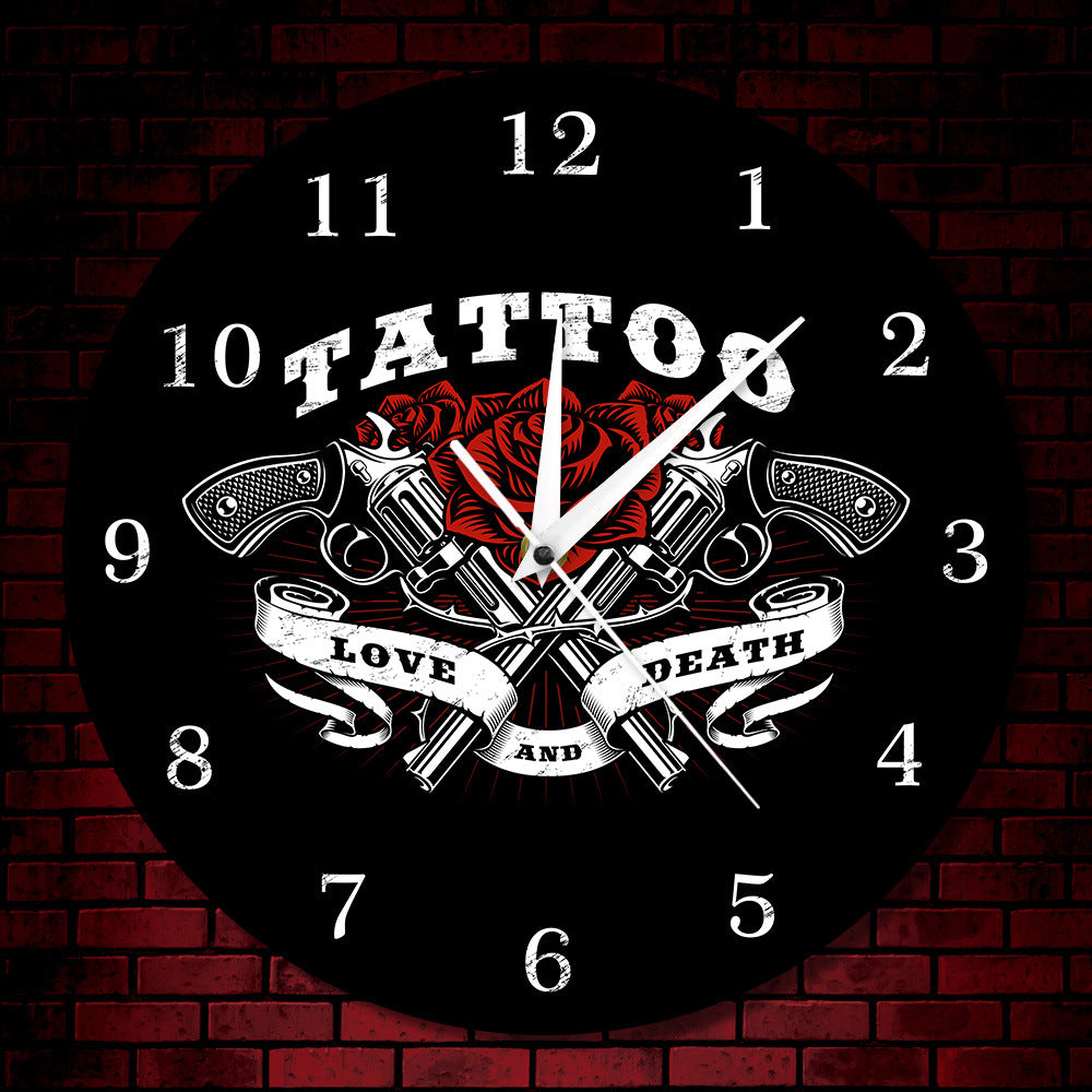 Custom Name Wall Clock Gift for Tattoo Artist
