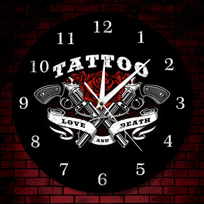 Custom Name Wall Clock Gift for Tattoo Artist