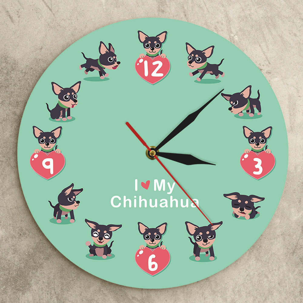 Custom Name Wall Clock Gift for Chihuahua Owner