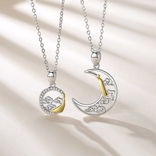 Sun and Moon Couple Relationship Necklaces Set