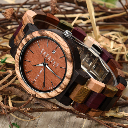 Matching Pair Multifunctional Wooden Couple Watch