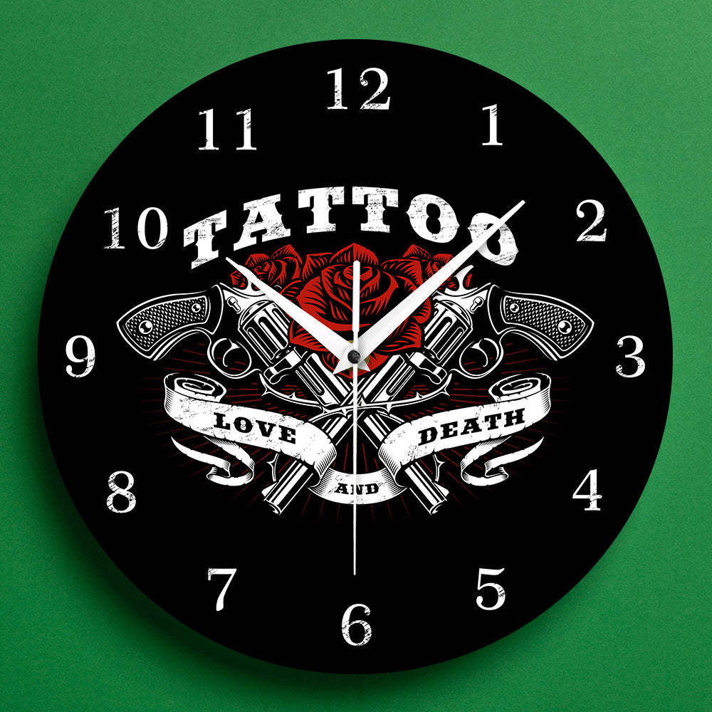 Custom Name Wall Clock Gift for Tattoo Artist