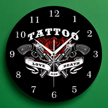 Custom Name Wall Clock Gift for Tattoo Artist