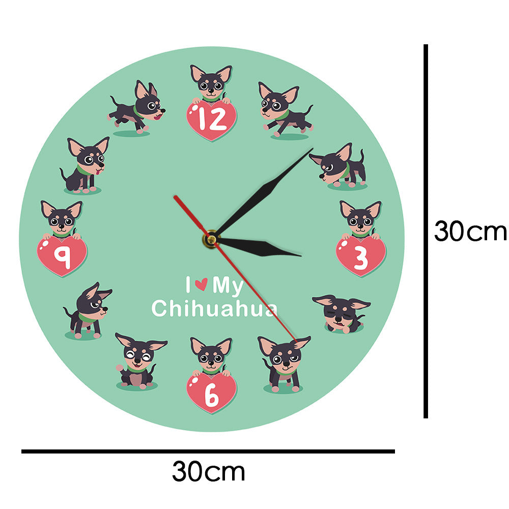 Custom Name Wall Clock Gift for Chihuahua Owner
