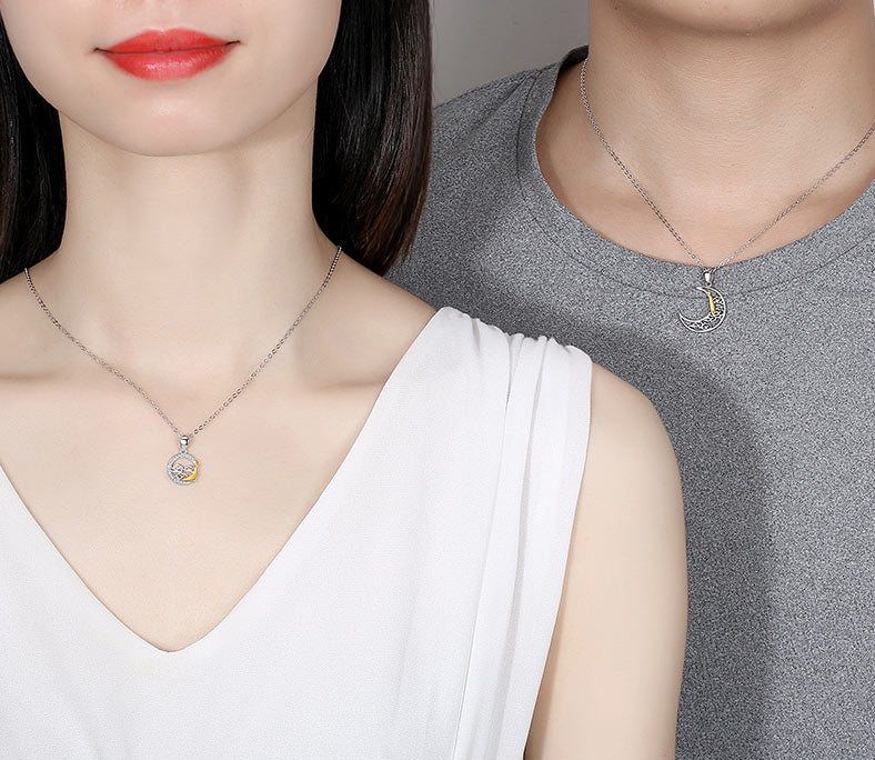 Sun and Moon Couple Relationship Necklaces Set
