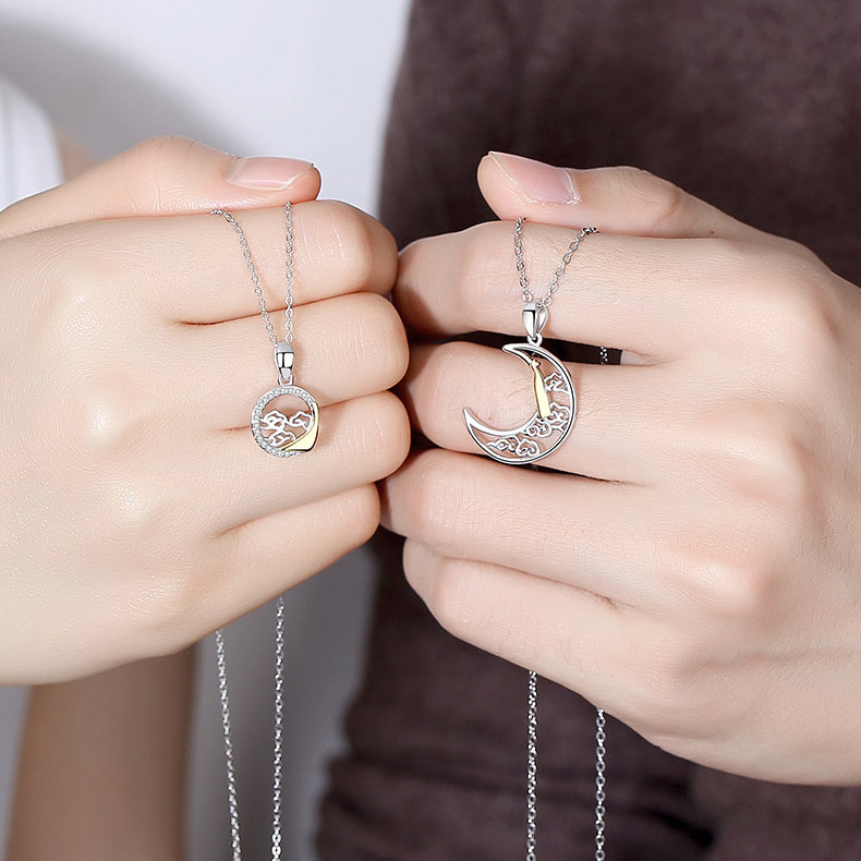 Sun and Moon Couple Relationship Necklaces Set
