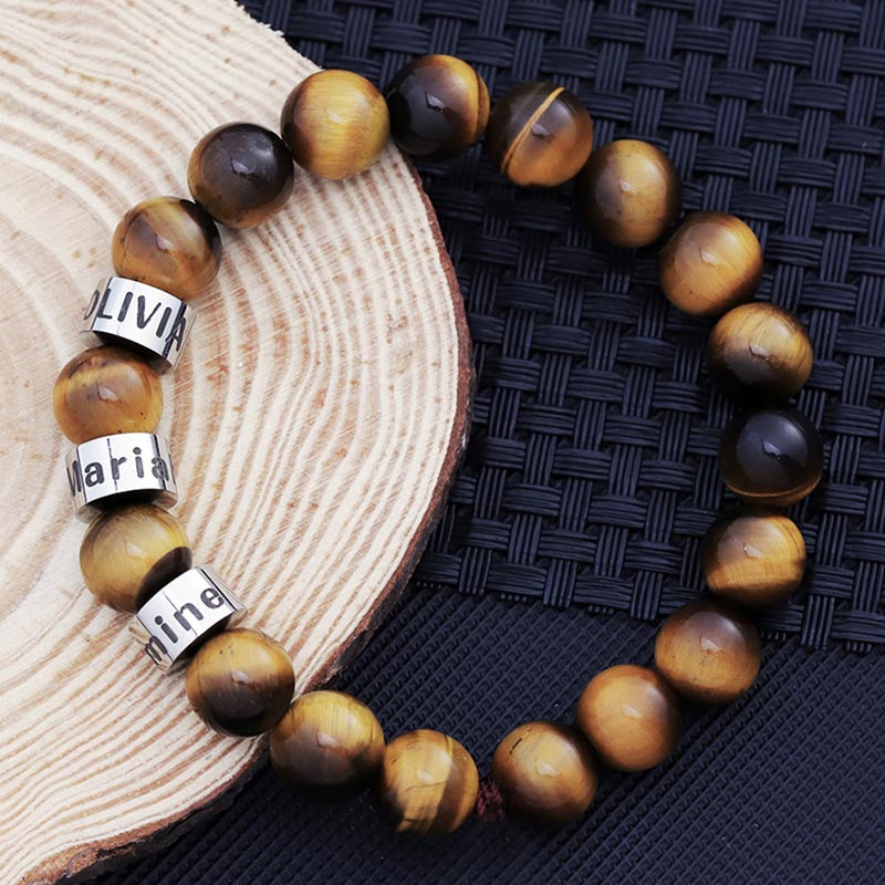 Tiger Eye Beads Bracelet for Dad